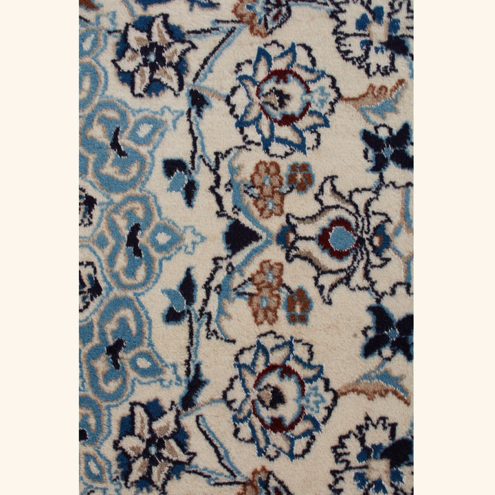 Ivory Traditional Persian Nain Wool Rug - 6'5" x 9'6"