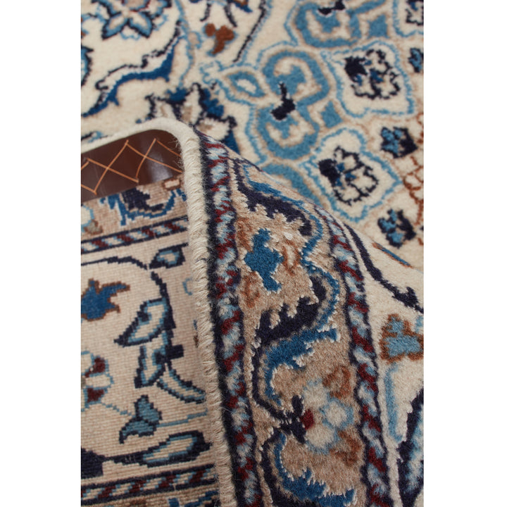 Ivory Traditional Persian Nain Wool Rug - 6'5" x 9'6"