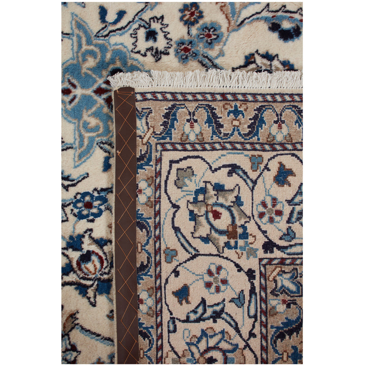 Ivory Traditional Persian Nain Wool Rug - 6'5" x 9'6"