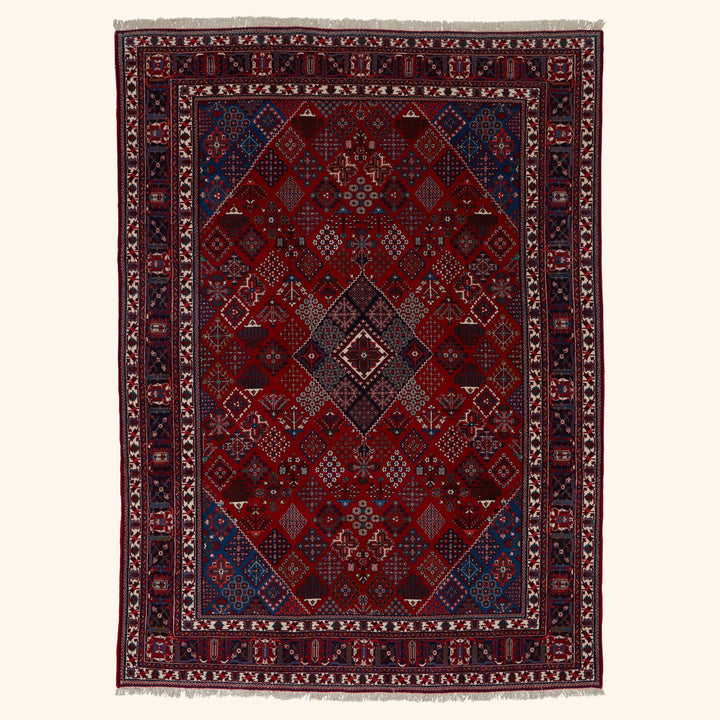 Red Traditional Persian Josagan Wool Rug - 9' x 12'