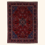 Red Traditional Persian Josagan Wool Rug - 9' x 12'