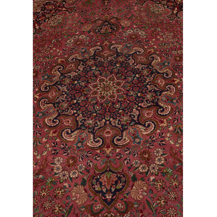 Red Traditional Persian Tabriz Wool Rug - 8' x 11'7"