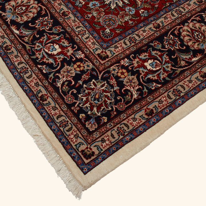 Ivory Traditional Persian Kashmar Wool Rug - 8'2" x 11'2"