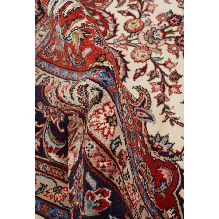 Ivory Traditional Persian Kashmar Wool Rug - 8'2" x 11'2"