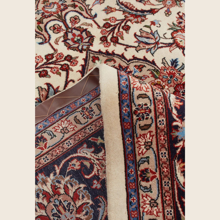 Ivory Traditional Persian Kashmar Wool Rug - 8'2" x 11'2"