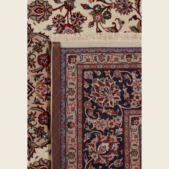 Ivory Traditional Persian Kashmar Wool Rug - 8'2" x 11'2"