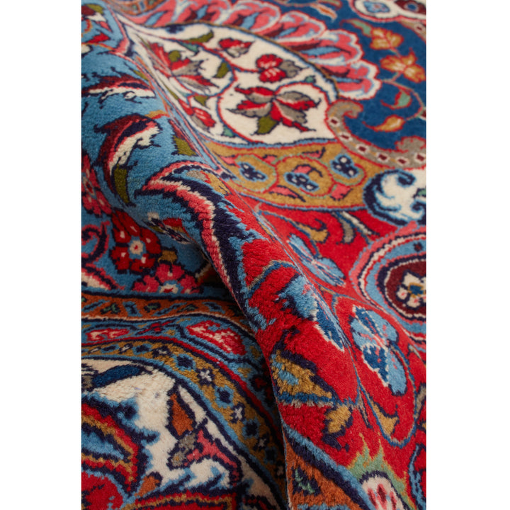 Red Traditional Persian Sarouk Wool Rug - 6'10" x 9'5"