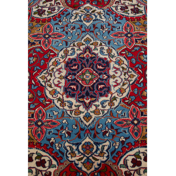 Red Traditional Persian Sarouk Wool Rug - 6'10" x 9'5"