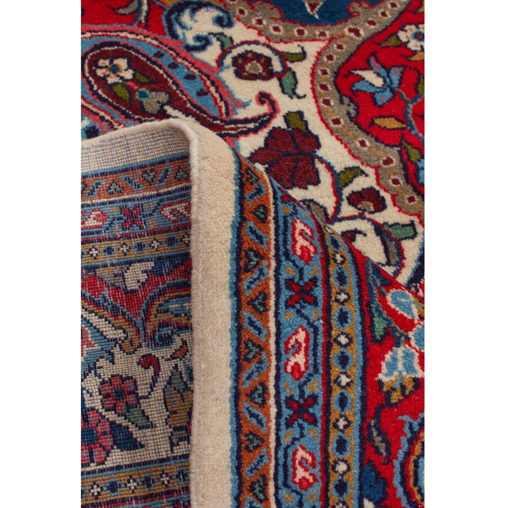 Red Traditional Persian Sarouk Wool Rug - 6'10" x 9'5"