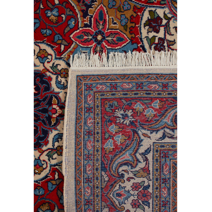 Red Traditional Persian Sarouk Wool Rug - 6'10" x 9'5"