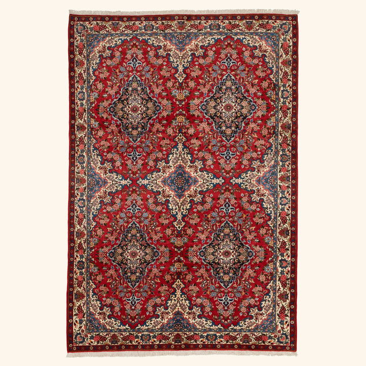 Red Traditional Persian Gabbeh Wool Rug - 7' x 10'1"