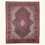 Red Traditional Persian Sarouk Wool Rug - 9'8" x 11'10"