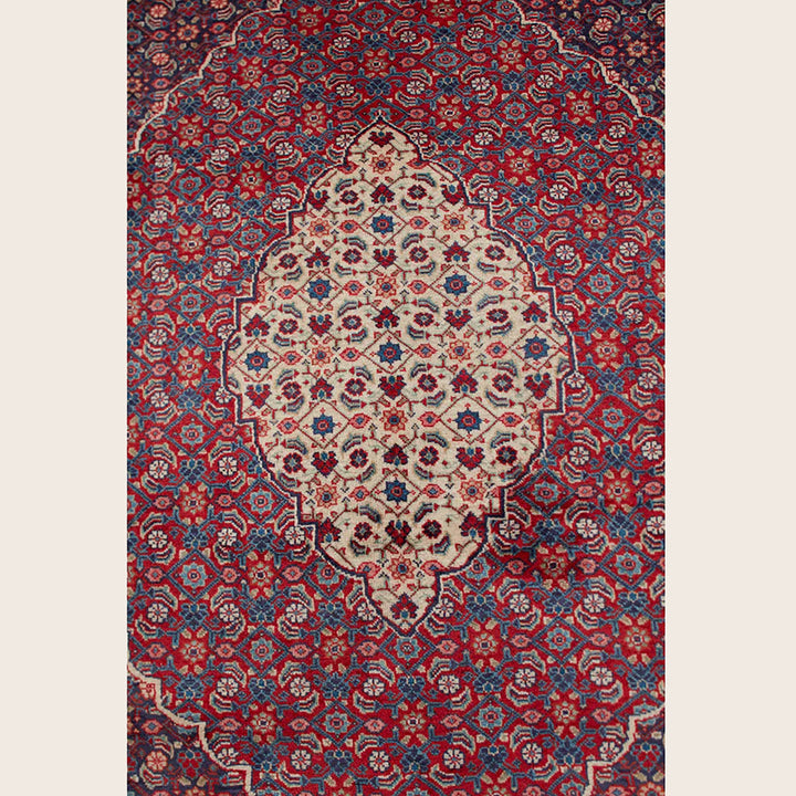 Red Traditional Persian Sarouk Wool Rug - 9'8" x 11'10"