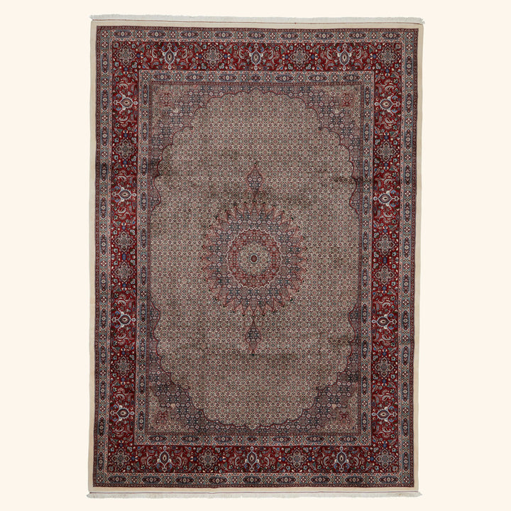 Brown Traditional Persian Mood Wool Rug - 8'1" x 11'5"