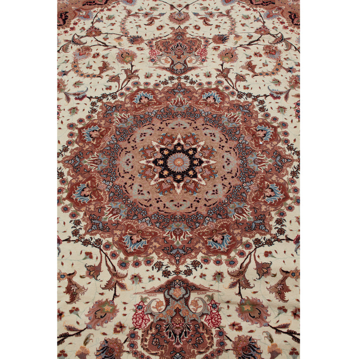 Pink Traditional Persian Tabriz Wool Rug - 8'3" x 11'3"
