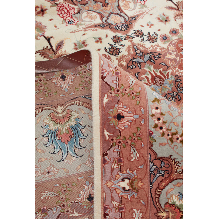 Pink Traditional Persian Tabriz Wool Rug - 8'3" x 11'3"