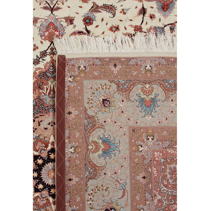 Pink Traditional Persian Tabriz Wool Rug - 8'3" x 11'3"