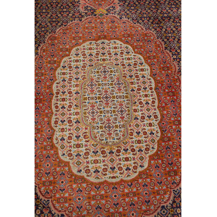 Orange Traditional Persian Tabriz Wool Rug - 8'3" x 11'10"