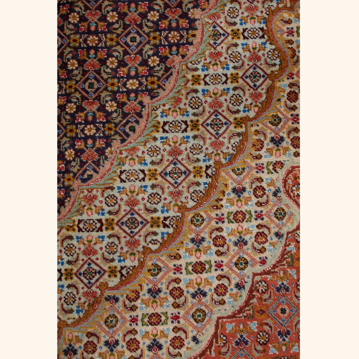 Orange Traditional Persian Tabriz Wool Rug - 8'3" x 11'10"
