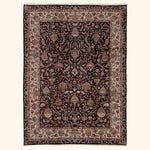 Black Traditional Persian Kashmar Wool Rug - 8'4" x 11'3"