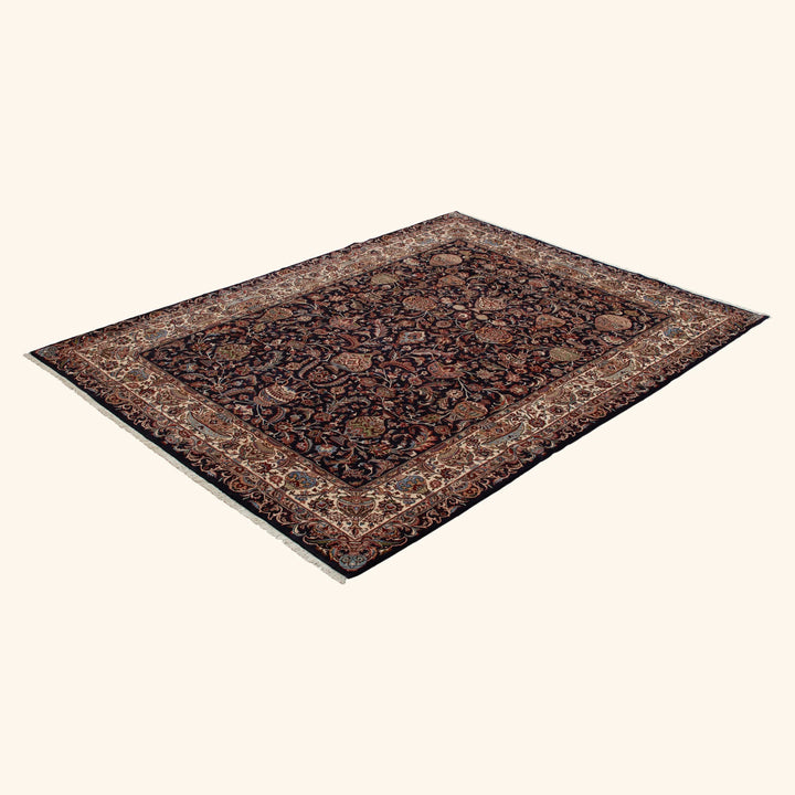 Black Traditional Persian Kashmar Wool Rug - 8'4" x 11'3"