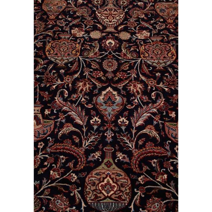 Black Traditional Persian Kashmar Wool Rug - 8'4" x 11'3"