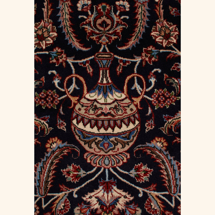 Black Traditional Persian Kashmar Wool Rug - 8'4" x 11'3"