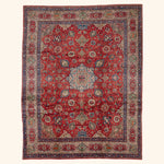 Red Traditional Persian Saroogh Wool Rug - 9' x 11'7"