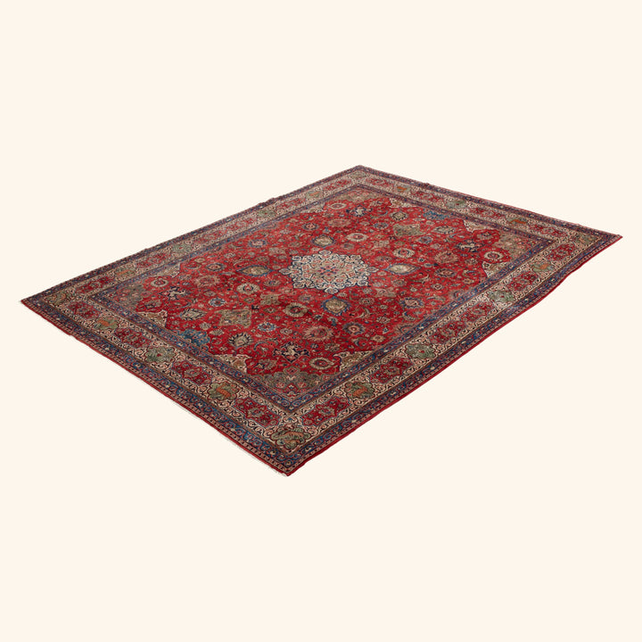Red Traditional Persian Saroogh Wool Rug - 9' x 11'7"