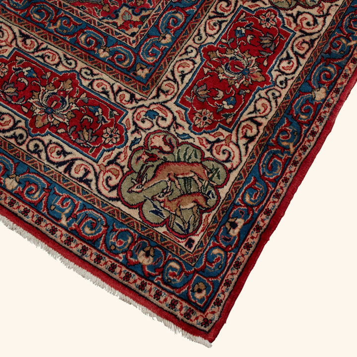 Red Traditional Persian Saroogh Wool Rug - 9' x 11'7"