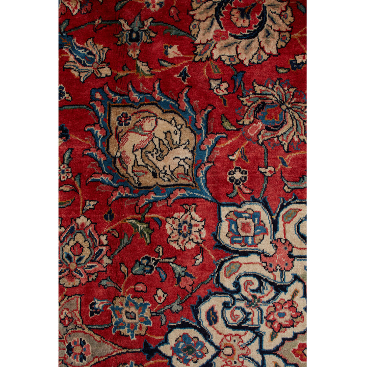 Red Traditional Persian Saroogh Wool Rug - 9' x 11'7"