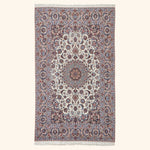Ivory Traditional Persian Isfahan Wool Rug - 6'9" x 11'