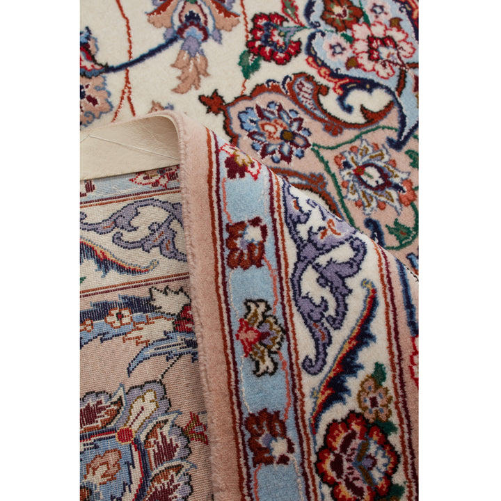 Ivory Traditional Persian Isfahan Wool Rug - 6'9" x 11'