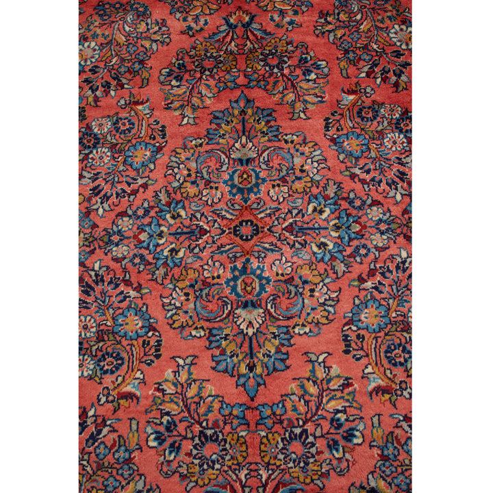 Orange Traditional Persian Sarouk Wool Rug - 8'7" x 11'7"