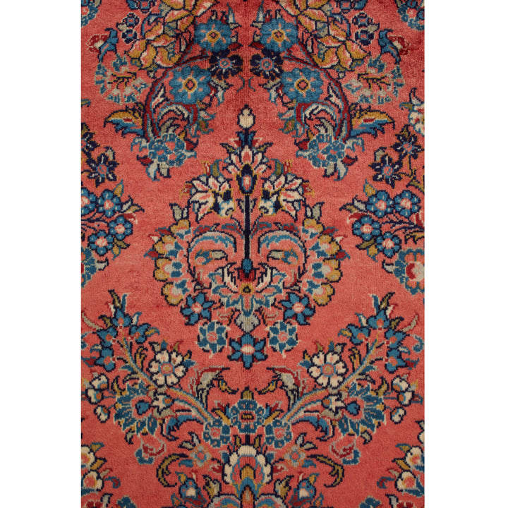 Orange Traditional Persian Sarouk Wool Rug - 8'7" x 11'7"