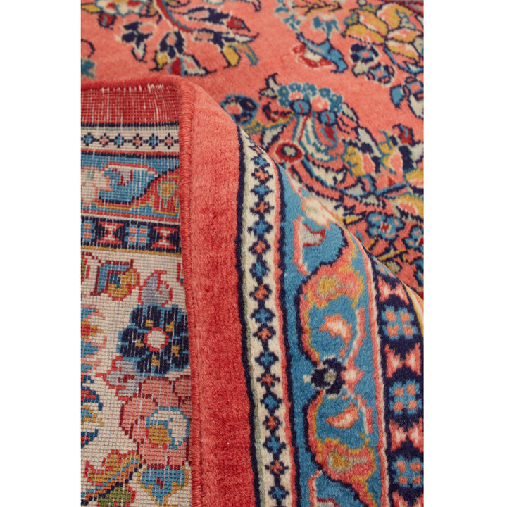 Orange Traditional Persian Sarouk Wool Rug - 8'7" x 11'7"