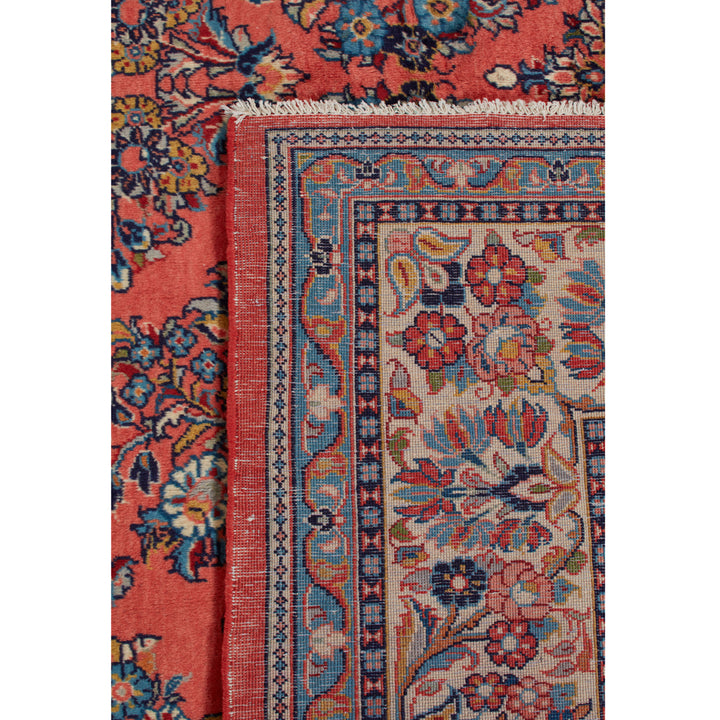 Orange Traditional Persian Sarouk Wool Rug - 8'7" x 11'7"