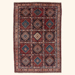 Red Traditional Persian Yalameh Wool Rug - 6'10" x 10'1"