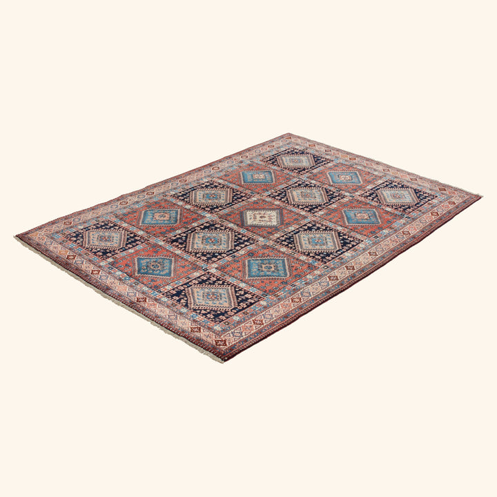 Red Traditional Persian Yalameh Wool Rug - 6'10" x 10'1"