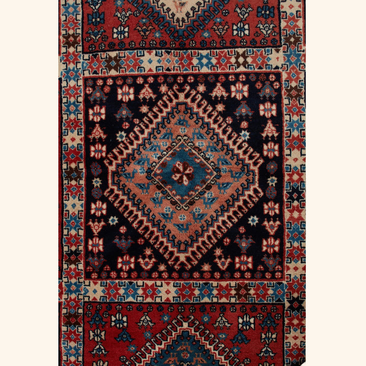 Red Traditional Persian Yalameh Wool Rug - 6'10" x 10'1"