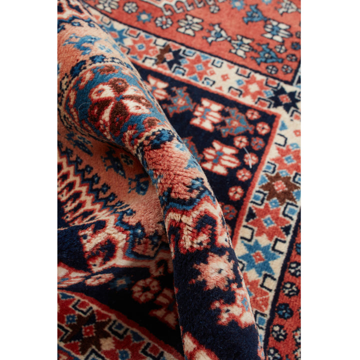 Red Traditional Persian Yalameh Wool Rug - 6'10" x 10'1"