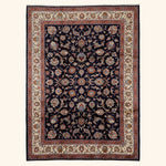 Black Traditional Persian Mashad Wool Rug - 8'3" x 11'2"
