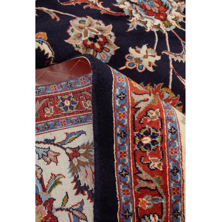 Black Traditional Persian Mashad Wool Rug - 8'3" x 11'2"