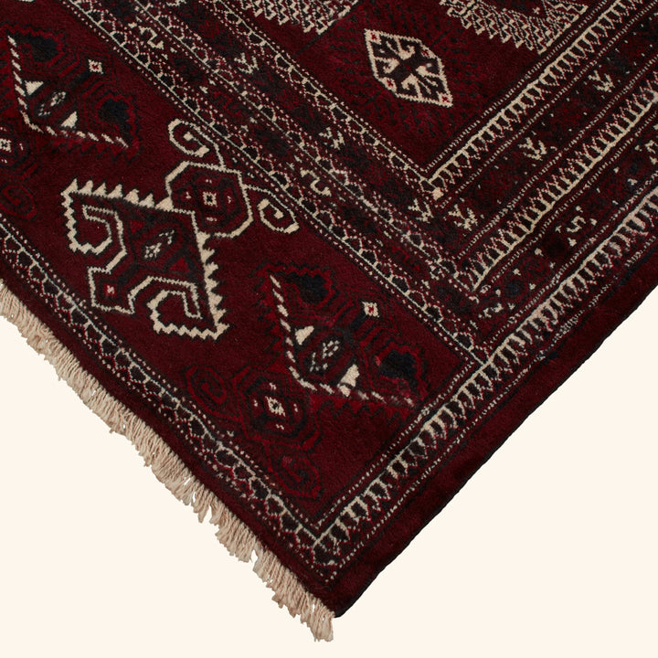 Red Traditional Persian Baluch Wool Rug - 8'10" x 12'10"