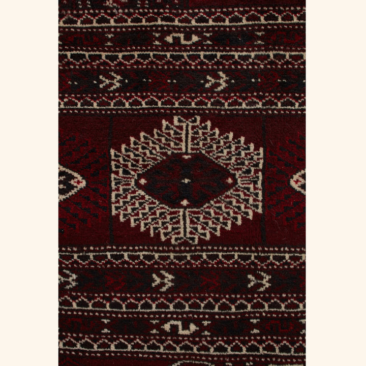 Red Traditional Persian Baluch Wool Rug - 8'10" x 12'10"