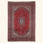 Red Traditional Persian Kashan Wool Rug - 8'3" x 12'