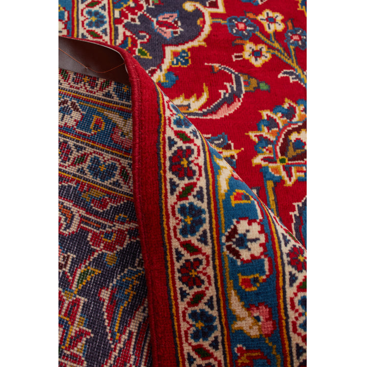 Red Traditional Persian Kashan Wool Rug - 8'3" x 12'