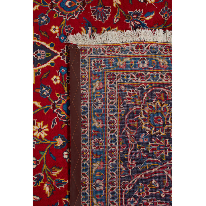 Red Traditional Persian Kashan Wool Rug - 8'3" x 12'