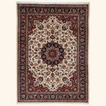 Ivory Traditional Persian Kashmar Wool Rug - 8' x 11'