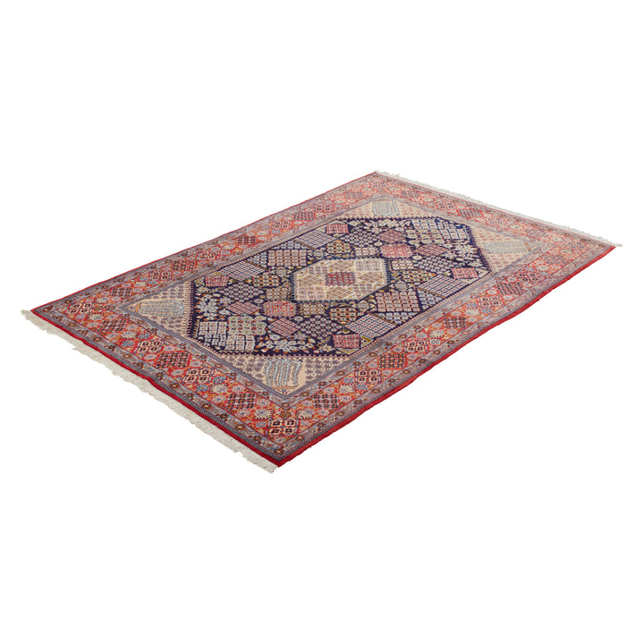 Black Traditional Persian Josagan Wool Rug - 6'9" x 10'5"